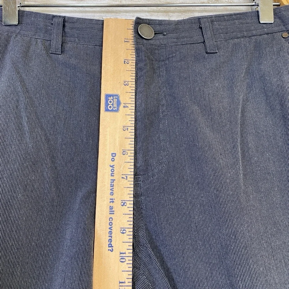 Marc Ecko Pants Men Gray Striped 32x32 100% Cotton Flat Front Straight Casual